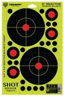 Triumph Systems Round Seeker Reactive Target Self-Adhesive Paper Black/Red/Yellow 6" Bullseye Includes Pasters 5 Pack - 090041000
