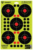 Triumph Systems Round Seeker Reactive Target Self-Adhesive Paper Black/Red/Yellow 4" Bullseye Includes Pasters - 090041001