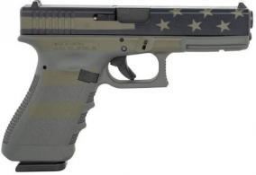 Glock G22 Gen3 40 S&W Caliber with 4.49" Barrel, 15+1 Capacity, Overall Operator Flag Cerakote Finish, Serrated Slid - PI2250204OP