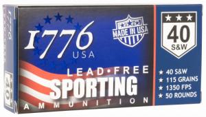 1776 USA 1776040115 Lead Free Sporting 40 S&W 115 gr Lead Free Ball 50 Per Box/20 Cs - 1161