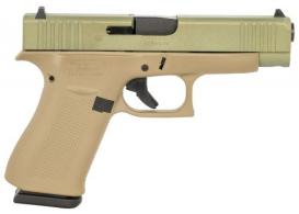 Glock G48 9mm Luger 10+1 4.17" GMB Barrel Agoge Green Serrated Slide Coyote Tan Cerakote Polymer Frame