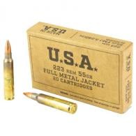 Winchester USA  223 Rem 55 gr Full Metal Jacket  20rd box - SG223KW