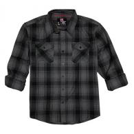 Hornady Gear 32223 Flannel Shirt Large Gray/Black, Cotton/Polyester, Relaxed Fit Button Up - 1188