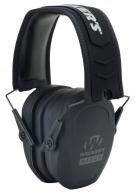 Walker's Razor Slim Passive Muff Polymer 27 dB Over the Head Black Ear Cups with Black Headband & White Logo Adult - GWPRSMPAS