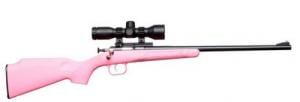 Crickett Package with Scope/Mount Pink/Blued Youth 22 Long Rifle Bolt Action Rifle - KSA2220PKG