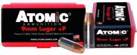 Atomic Pistol Bonded Match Hollow Point 9mm+P Ammo 20 Round Box - 00454