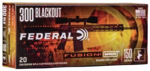Federal Fusion MSR  300 AAC Blackout Ammo 150gr MSR Soft Point   20 Round Box - F300BMSR2