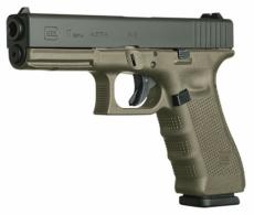 Glock G17 Double Action 9mm 4.48 17+1 OD Green Grip Black - PG1757203