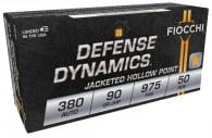 Fiocchi Shooting Dynamics Jacketed Hollow Point 380 ACP Ammo 50 Round Box - 380APHP