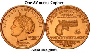 2014 $2 Copper Gun Dollar - GD2014C