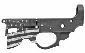 Sharps Bros Overthrow AR-15 Stripped Black/Gray Flag 223 Remington/5.56 NATO Lower Receiver - SBLR07CBFLAG