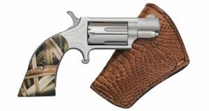 North American Arms Mini Gator Gun with Brown Skin Holster 22 Long Rifle / 22 Magnum / 22 WMR Revolver - NAA22MSGHIBR