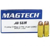 Magtech Range/Training Full Metal Jacket Flat Nose 40 S&W Ammo 180 gr 50 Round Box - 40B