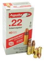 Aguila Interceptor Solid Point 22 Long Rifle Ammo 40gr 50 Round Box - 1B220320