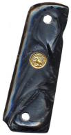 Ajax Black Pearlite Polymer Pistol Grip w/Medallion For Colt 1911 - 12MBP