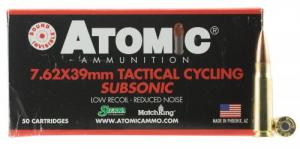 Atomic Rifle Subsonic 7.62x39mm 220 gr Hollow Point Boat-Tail (HPBT) 50 Bx/ 10 Cs - 00474