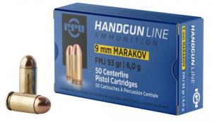 PPU Handgun 9x18 Makarov 93 gr Full Metal Jacket (FMJ) 50 Bx/ 20 Cs - PPH9MF
