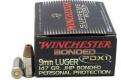 Winchester PDX1 Defender Bonded Jacket Hollow Point 9mm Ammo 147 gr 20 Round Box - S9MMPDB1