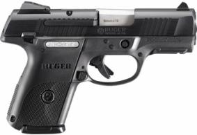 Ruger 3314 SR9C Compact 9mm Luger 3.40" 17+1 Black Nitride Front Serrations Black Polymer Grip