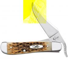 Case Amber Bone Peach Seed Jig Russlock folding knife - 0260 6