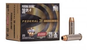 Main product image for Federal Hydra-Shok Jacketed Hollow Point 20RD 129gr .38 Spc +P