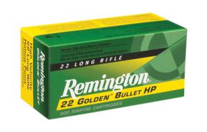 Remington Ammunition 21008 Golden Bullet 22 LR 36 gr Plated Hollow Point 50 Bx/ 100 Cs - 1622