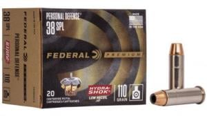 Federal Hydra-Shok Jacketed Hollow Point 20RD 110gr .38 Spc - PD38HS3H