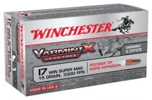 Varmint X Lead Free .17 WSM 15 Grain Polymer Tip 50 Rounds Per Box 10 Boxes Per Case - X17W15PLF