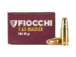 Fiocchi Classic Full Metal Jacket 7.63 Mauser Ammo 50 Round Box - 763A