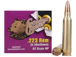 BEAR GOLDEN .223 Remington 62GR HP 20/25 - AG223HP