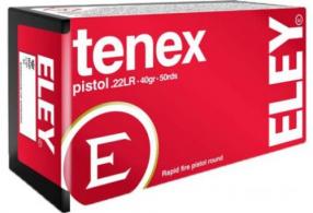 Main product image for Eley Tenex Pistol Lead Round Nose 22 Long Rifle Ammo 50 Round Box