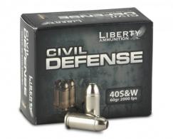 Main product image for Liberty Civil Defense Hollow Point 40 S&W Ammo 60 gr 20 Round Box