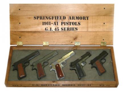 SPRGFLD 1911 5 GUN WOODEN BOX - GE5053