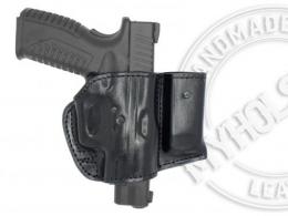 Black AMT AutoMag II OWB Holster w/ Mag Pouch Leather Holster - 50MYH107LP