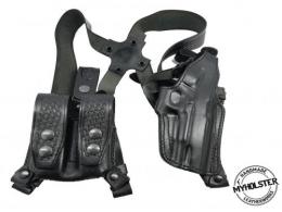 BLACK Springfield XD 4 9mm Shoulder Holster System with Double Mag Pouch - 42862277591196
