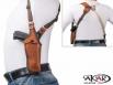 Brown / Right Vertical Shoulder Leather Holster for Sig SP2022 (no rail) - KA 5103 C