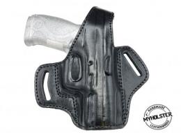BLACK RUGER AMERICAN COMPACT 9 OWB Thumb Break Right Hand Leather Belt Holster - 12MYH105LP_BL