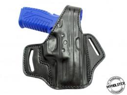 Black Springfield  Armory  XD-45, 4" OWB Thumb Break Right Hand Leather Belt Holster - 50MYH105LP_BL