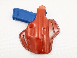 Brown THUNDER PRO ULTRA COMPACT 9MM OWB Thumb Break Leather Belt Holster, MyHolster - 50MYH105LP_BR