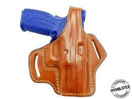 Brown Springfield  Armory  XD-45, 4" OWB Thumb Break Right Hand Leather Belt Holster - 50MYH105LP_BR