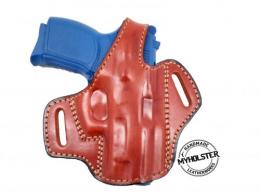 Brown / Right Springfield XD-E 9mm OWB Thumb Break Leather Belt Holster - Choose Your Hand and Color - 5MYH105LP_BR