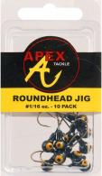 Apex Jig Heads 1/16oz Black 10pk - AP116-10-7