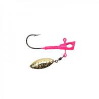 Leland's Lures Crappie Magnet Fin Spin Eyehole Jig Head - 1/8oz - Pink - 22042