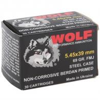 Wolf Polyformance 5.45x39 69gr FMJ 30/bx (30 rounds per box) - WOLF545FMJ