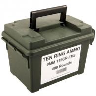 Ten Ring Ammo Can 9mm 115gr FMJ 400/Can (400 rounds per box) - TR9115FMJ400