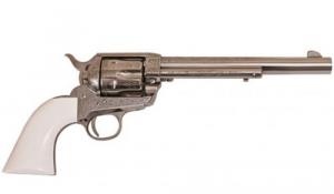 Cimarron Frontier Nickel/Ivory 7.5" 45 Long Colt Revolver - PP415LNI