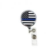 Thin Blue Line American Flag Badge Reel - TBL-AM-TGR