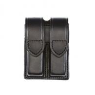 Aker Leather Double Magazine Black Plain with Hidden Studs Pouch Size 4 - A510-BP-4-HS