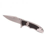 Smith & Wesson by BTI Tools Victory, 2 3./4" Bead Blasted Blade Knife with Pocket Clip, Black/Stainless - 1084306