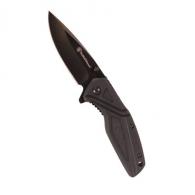 Smith & Wesson by BTI Tools 3" Knife with Black Oxide Blade Coating and Black Rubberized Aluminum Handle - 1084308